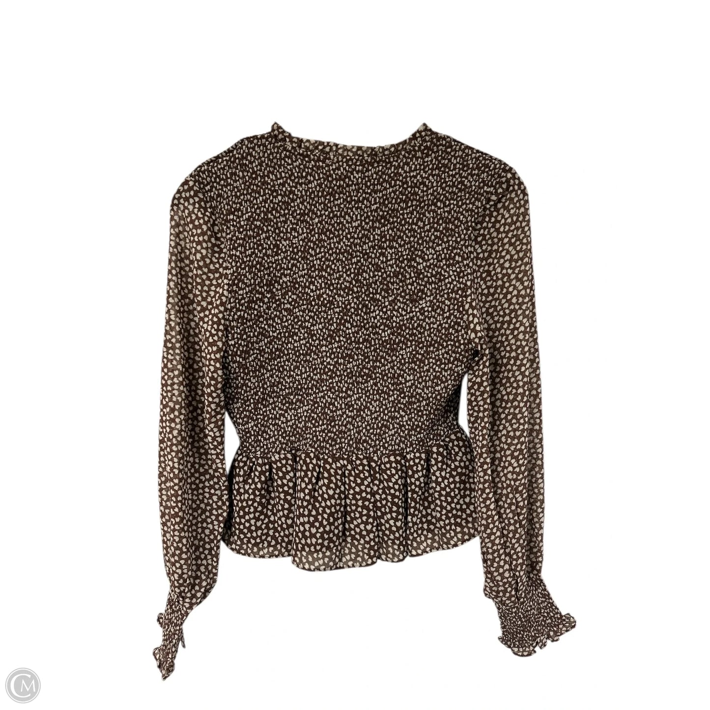 Top Long Sleeve By She + Sky In Brown, Size: S