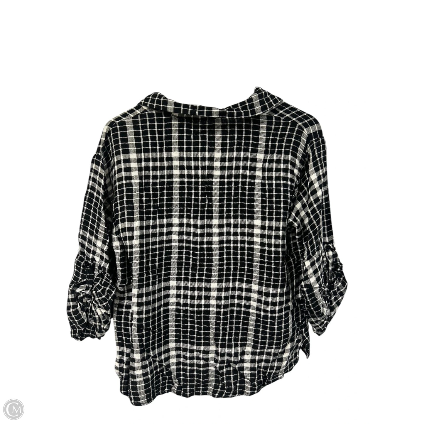 Blouse Long Sleeve By Lush In Black & White, Size: S