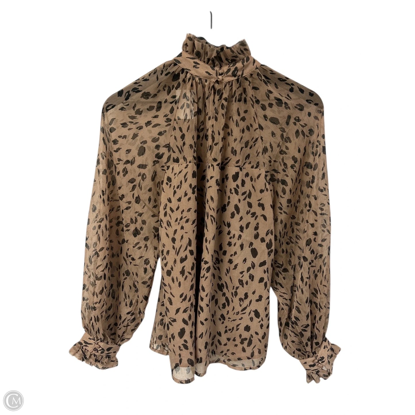 Top Long Sleeve By Blu Pepper In Brown, Size: S