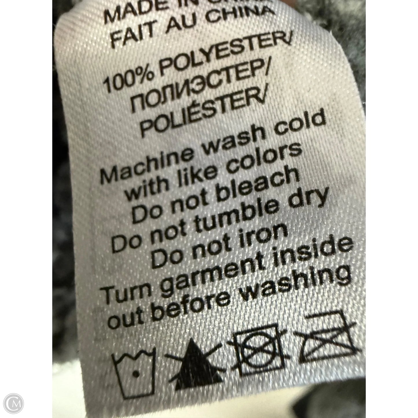 Sweatshirt Collar By Cme In Black & Grey, Size: S