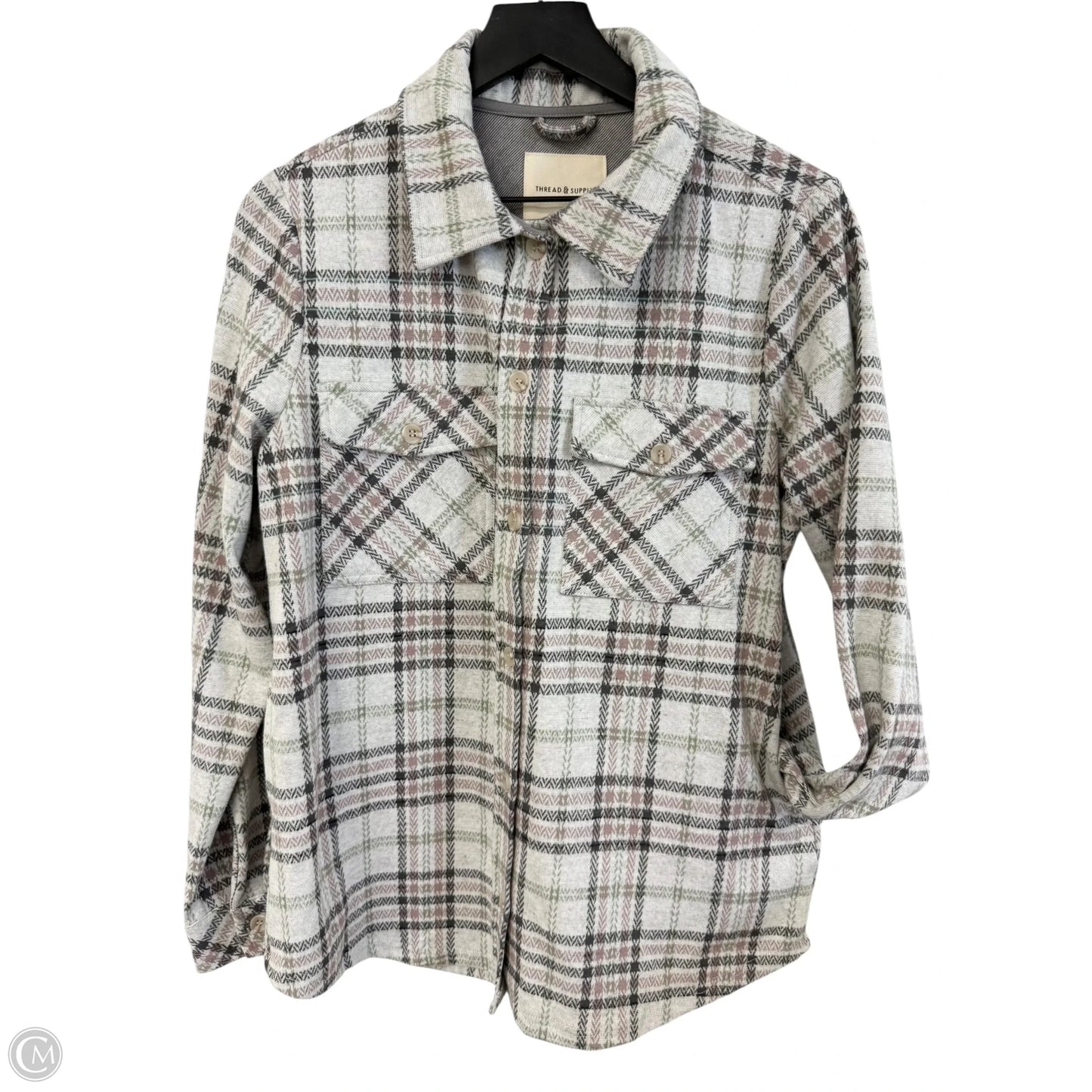 Jacket Shirt By Thread And Supply In Plaid Pattern, Size: S