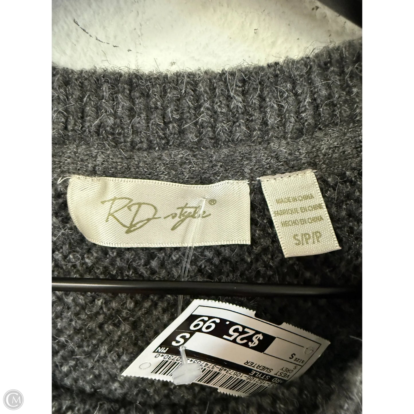 Vest Sweater By Rd Style In Grey, Size: S