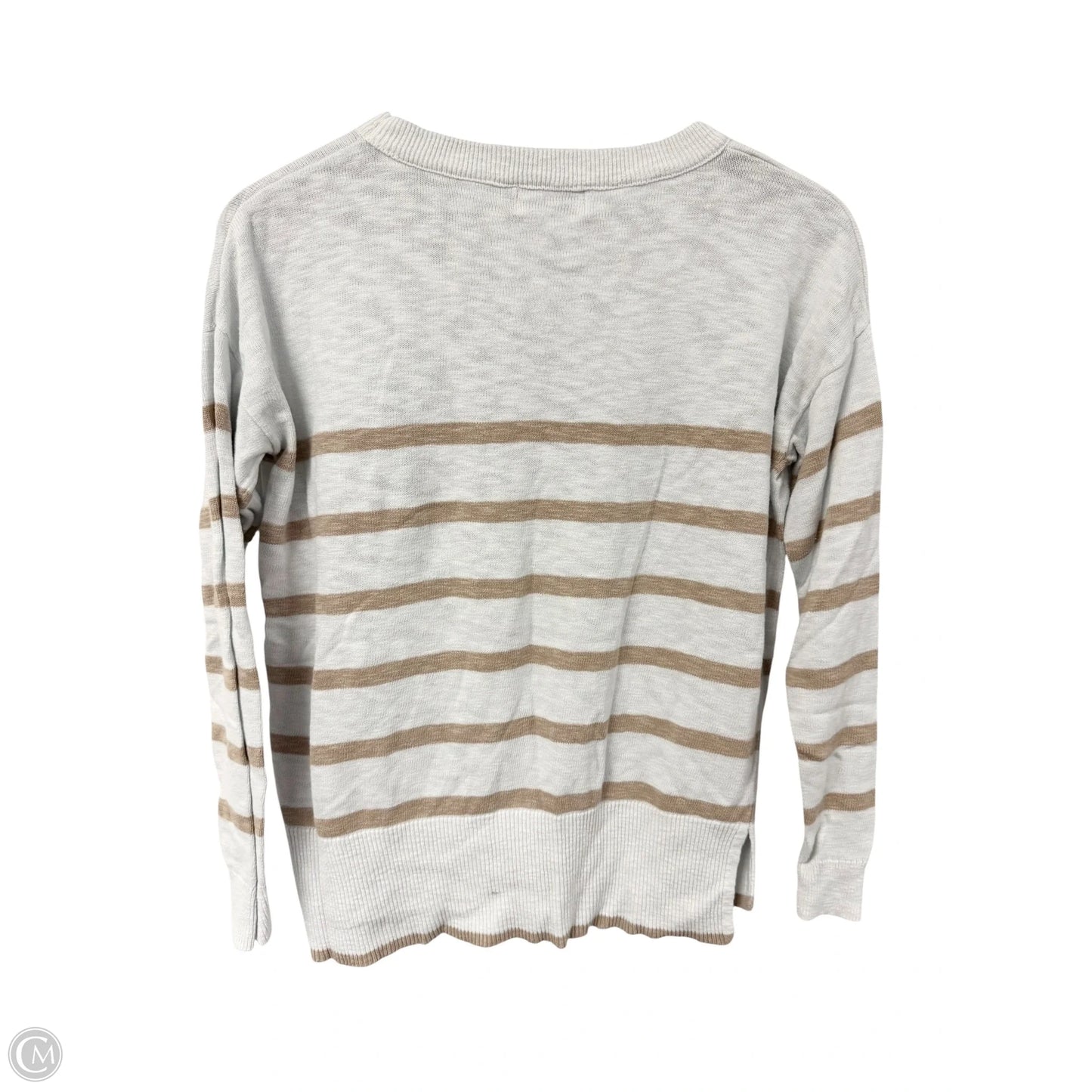 Sweater By Clothes Mentor In Tan & White, Size: S