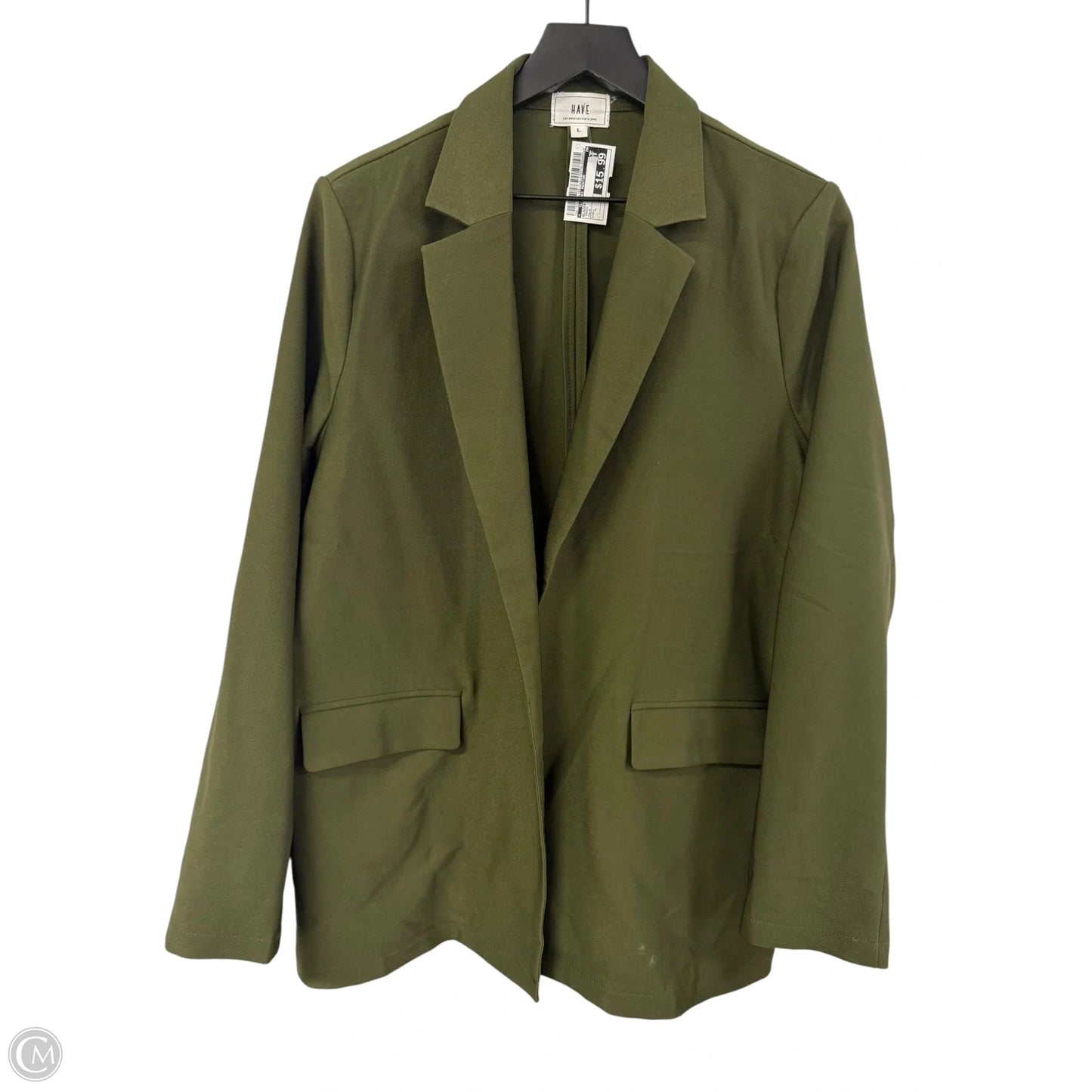 Blazer By Clothes Mentor In Green, Size: L