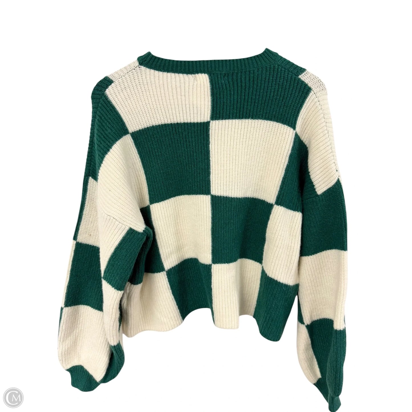 Sweater By Cmc In Green & White, Size: M