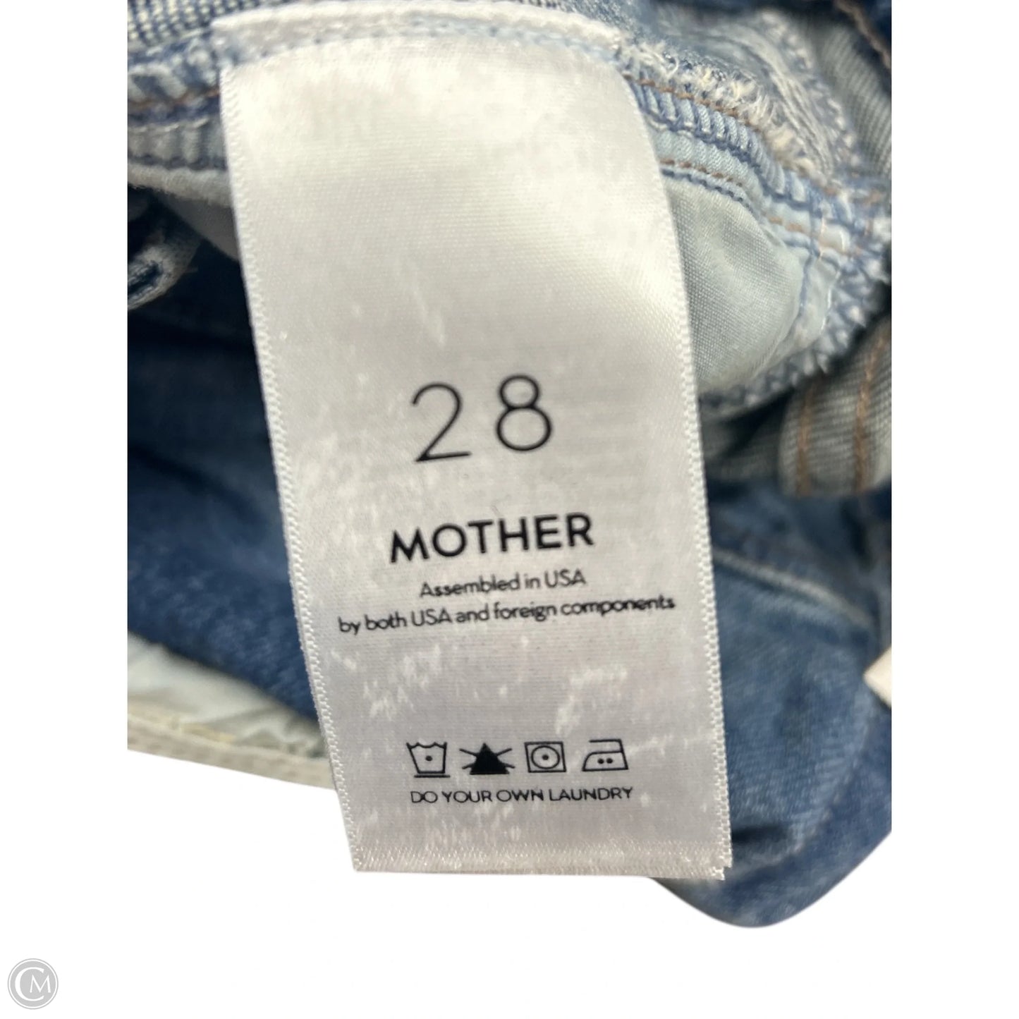 Jeans Straight By Mother Jeans In Blue Denim, Size: 6