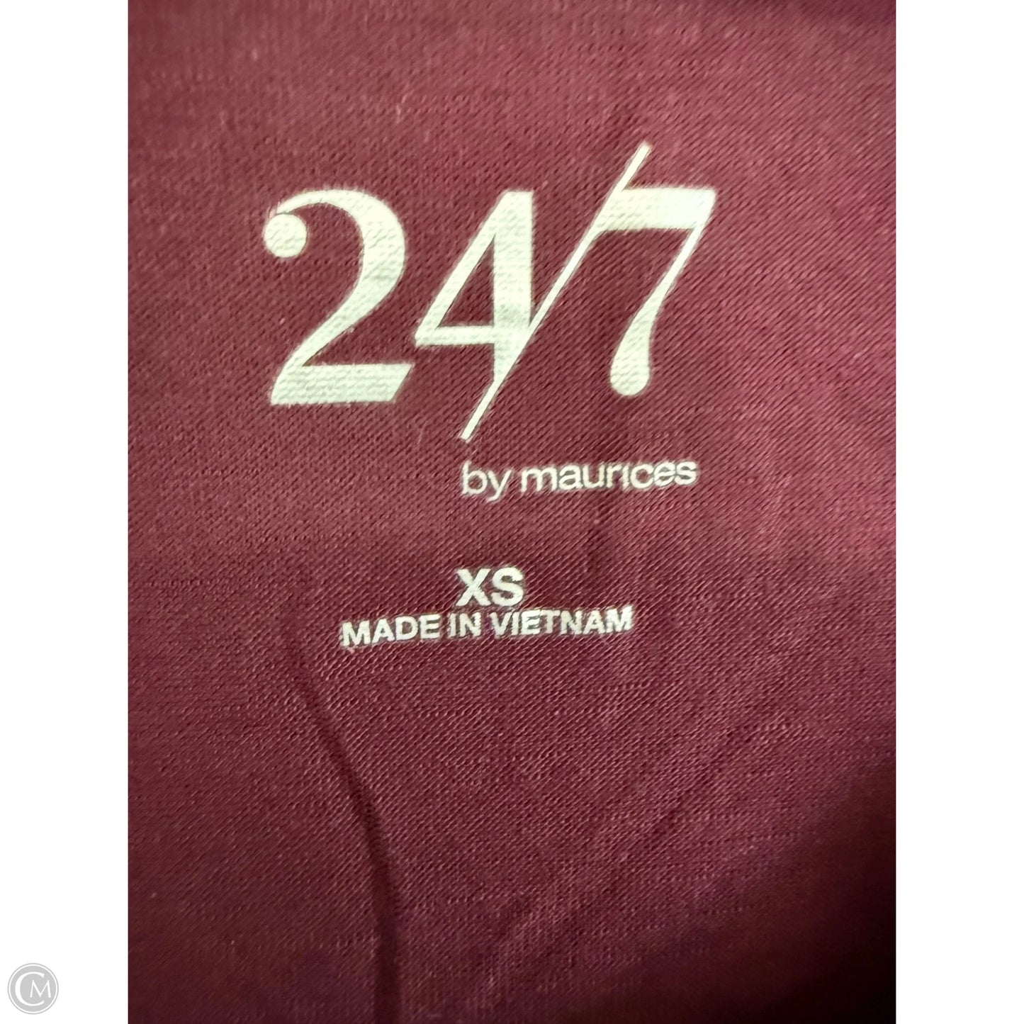 Top Short Sleeve Basic By Maurices In Maroon, Size: Xs