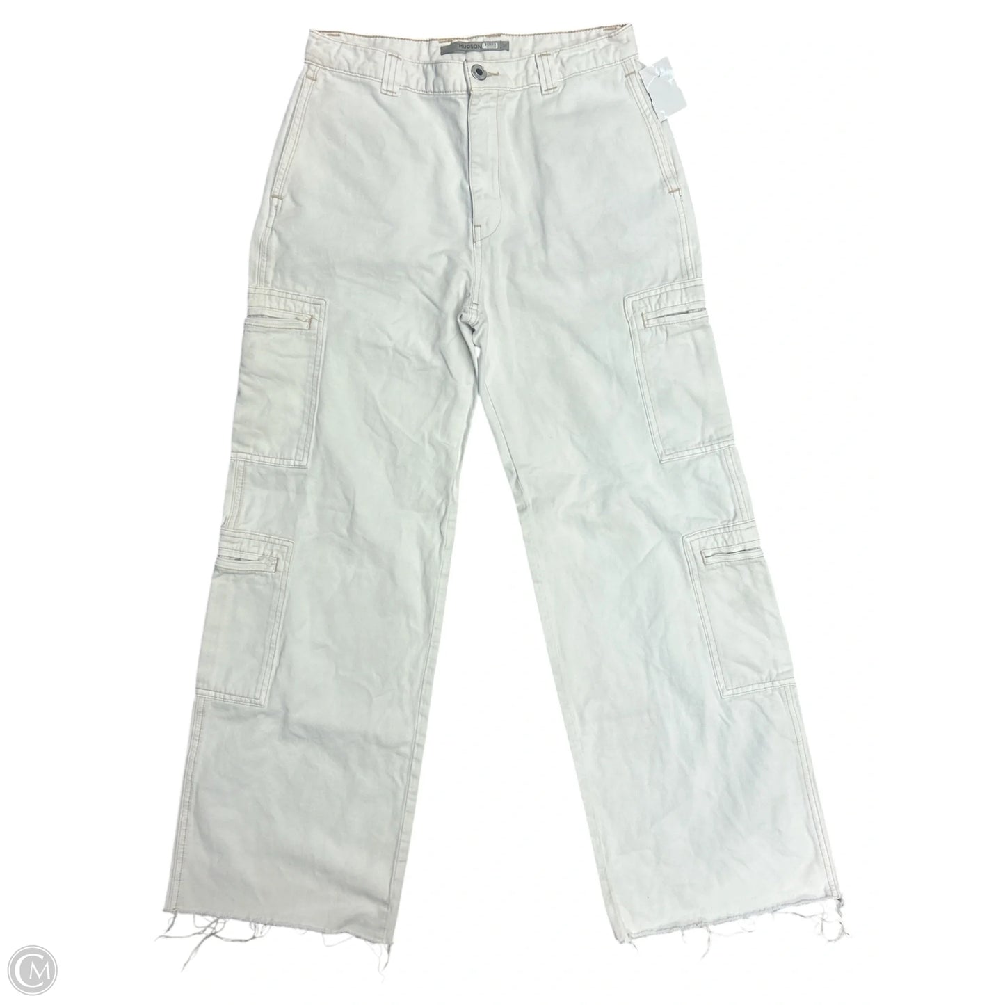 Jeans Wide Leg By Hudson In White Denim, Size: 4