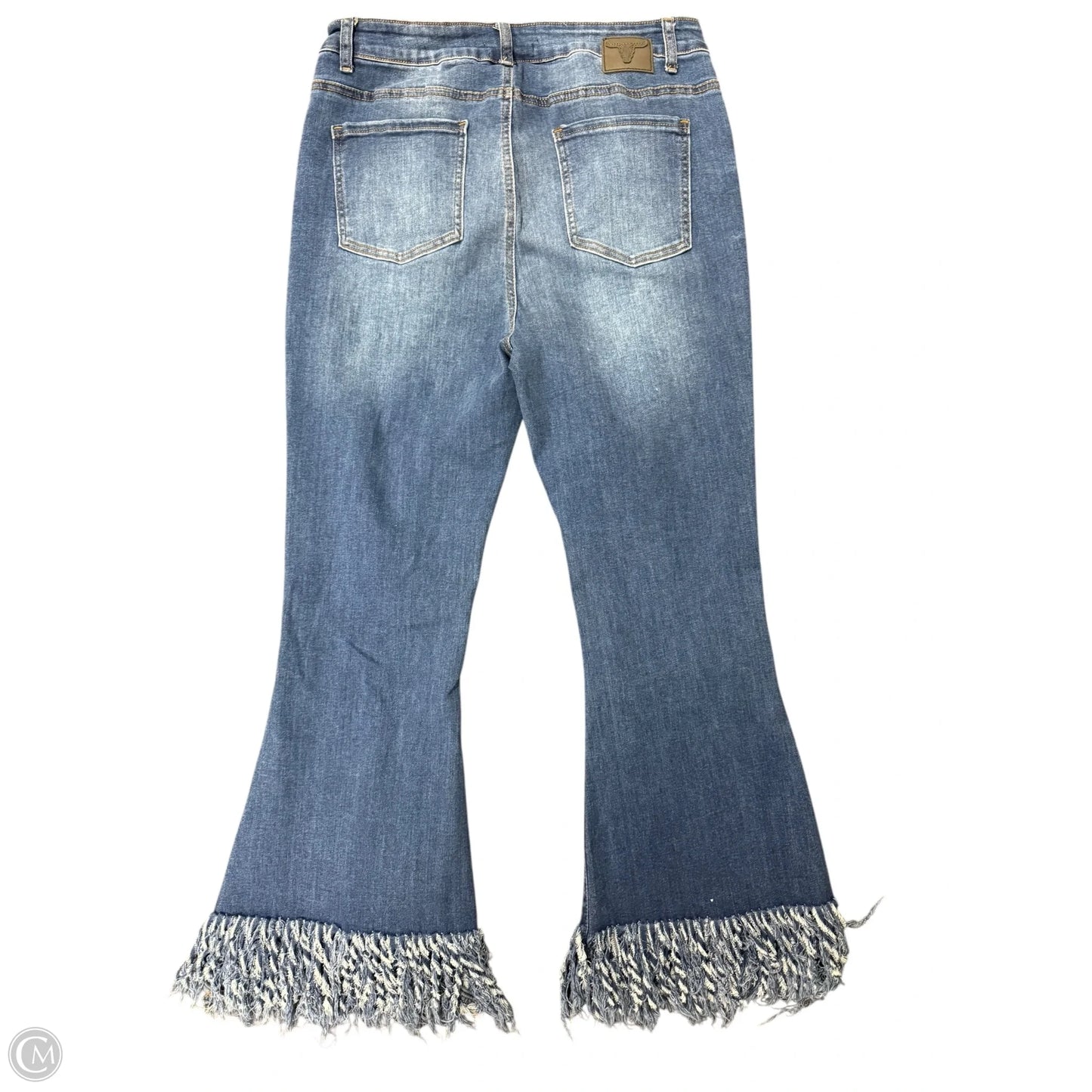 Jeans Flared By Lucky & Blessed In Blue Denim, Size: 16
