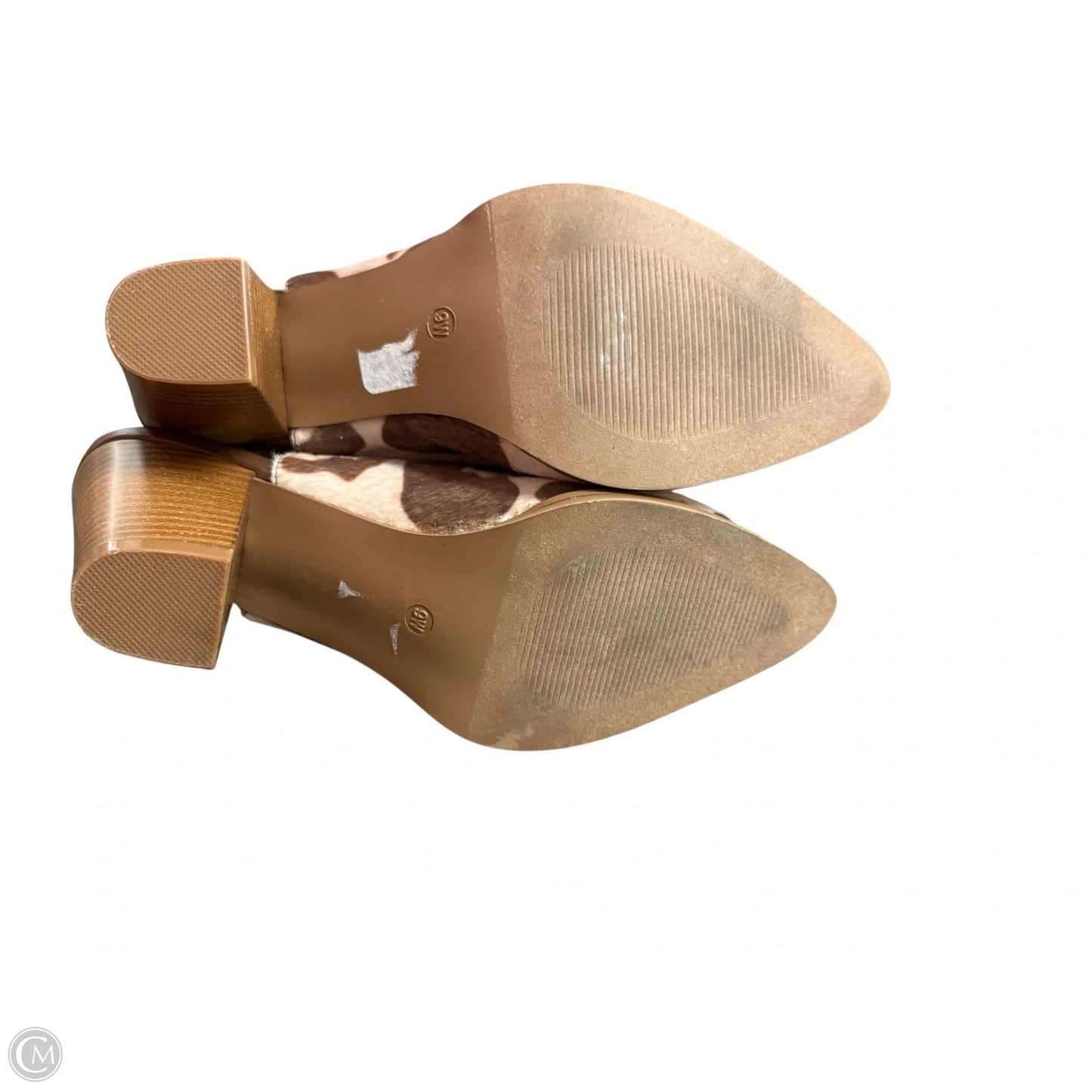 Shoes Heels Block By Clothes Mentor In Brown & White, Size: 9