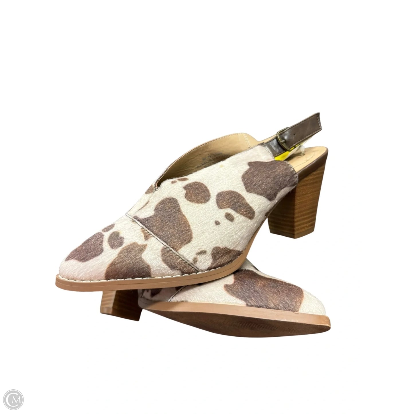 Shoes Heels Block By Clothes Mentor In Brown & White, Size: 9
