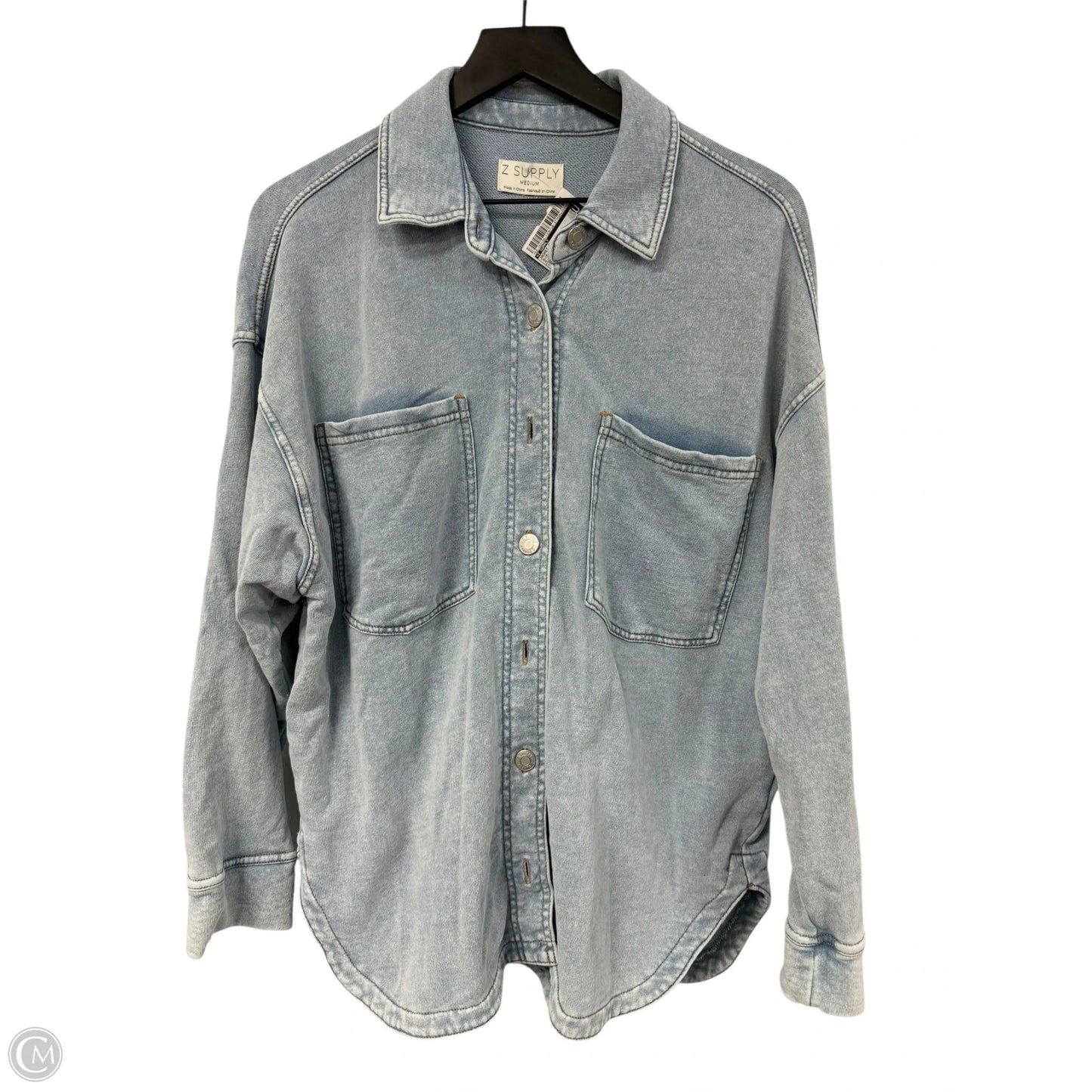 Jacket Shirt By Z Supply In Blue, Size: M