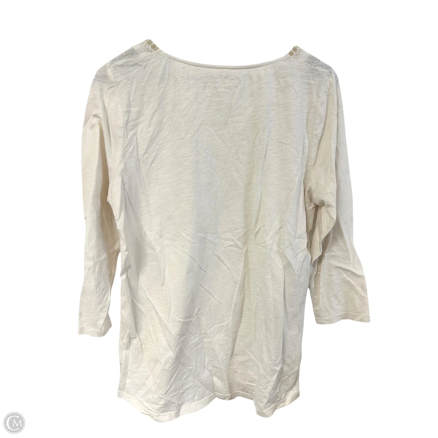 Top Long Sleeve By Eddie Bauer In White, Size: L