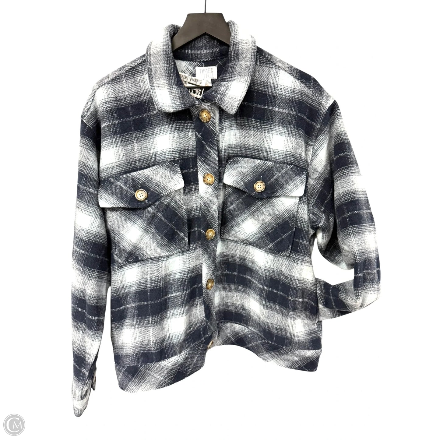 Jacket Shirt By Time And Tru In Blue, Size: Xl