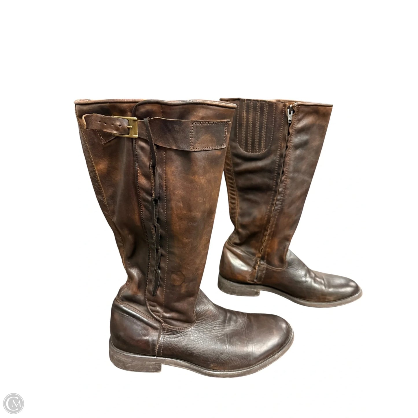 Boots Mid-calf Flats By Bed Stu In Brown, Size: 10