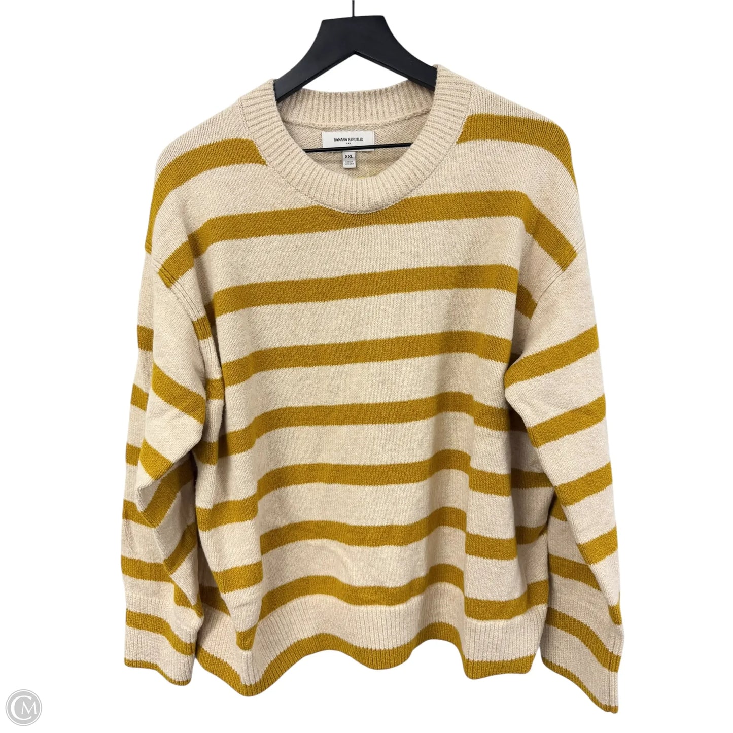 Sweater By Banana Republic In Cream & Yellow, Size: Xxl