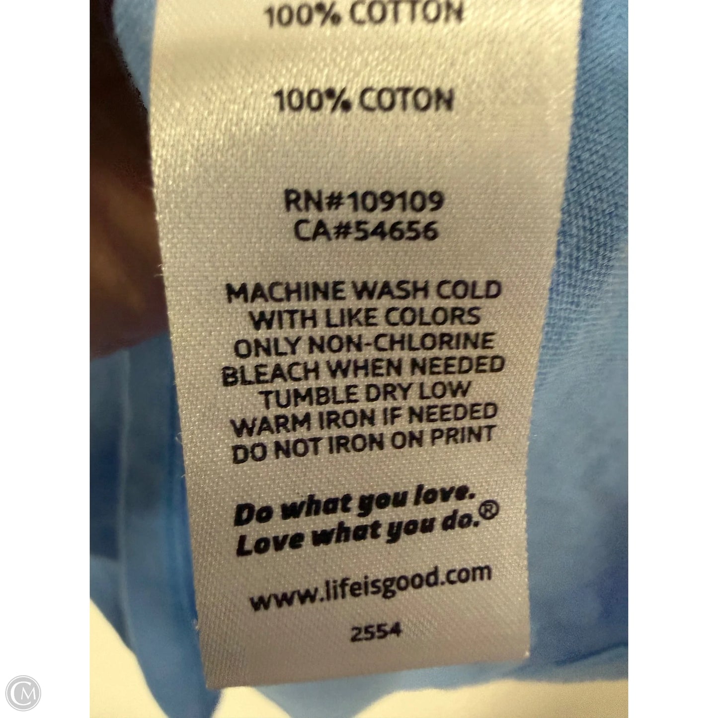 Top Short Sleeve By Life Is Good In Blue, Size: M