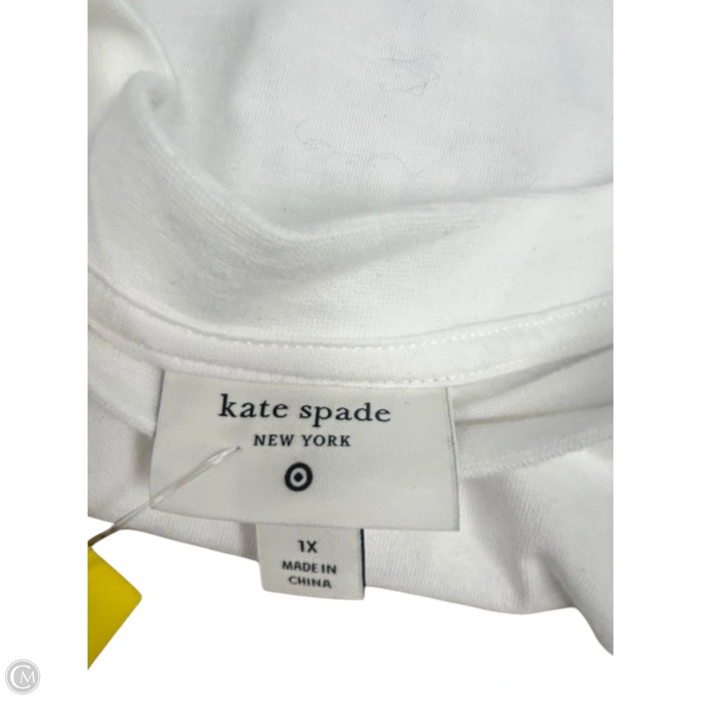 Top Short Sleeve Designer By Kate Spade In White, Size: 1x