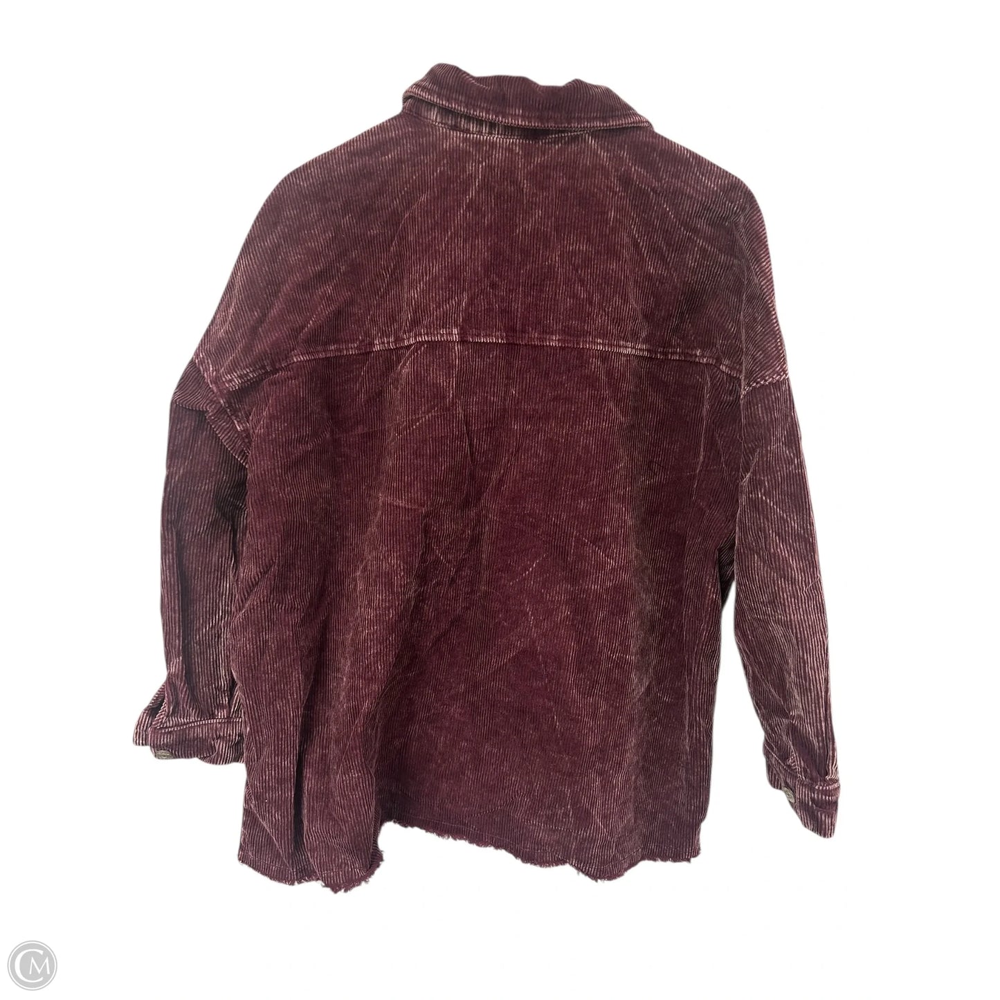 Jacket Shirt By Zenana In Purple, Size: L