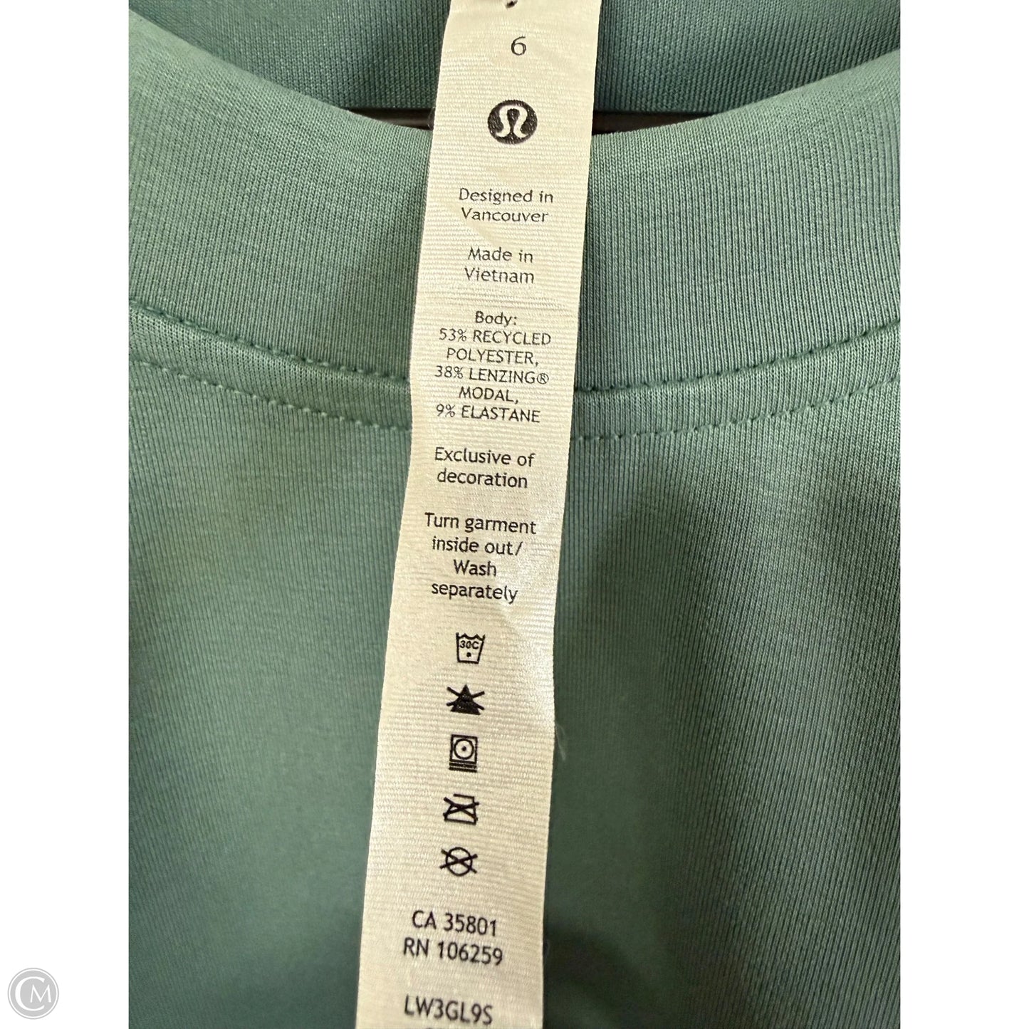 Athletic Sweatshirt Crewneck By Lululemon In Green, Size: 6