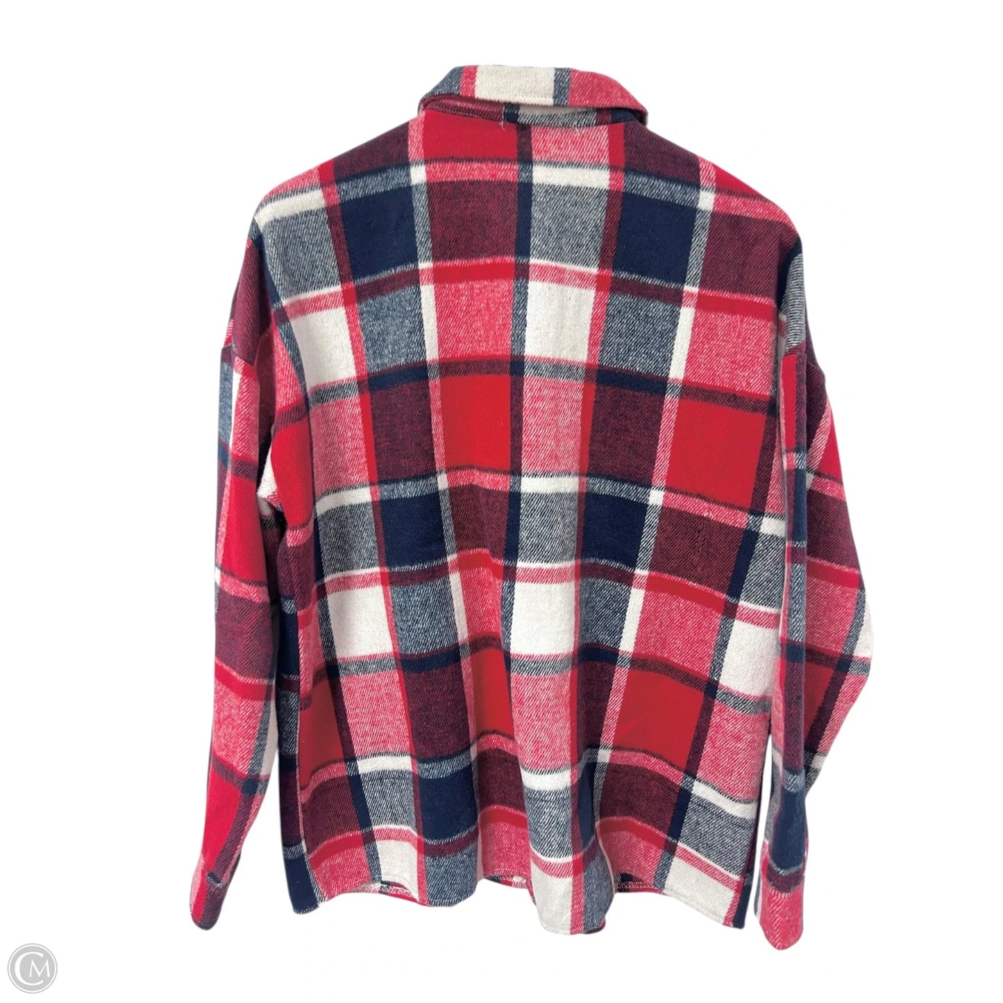 Jacket Shirt By Clothes Mentor In Red, Size: L