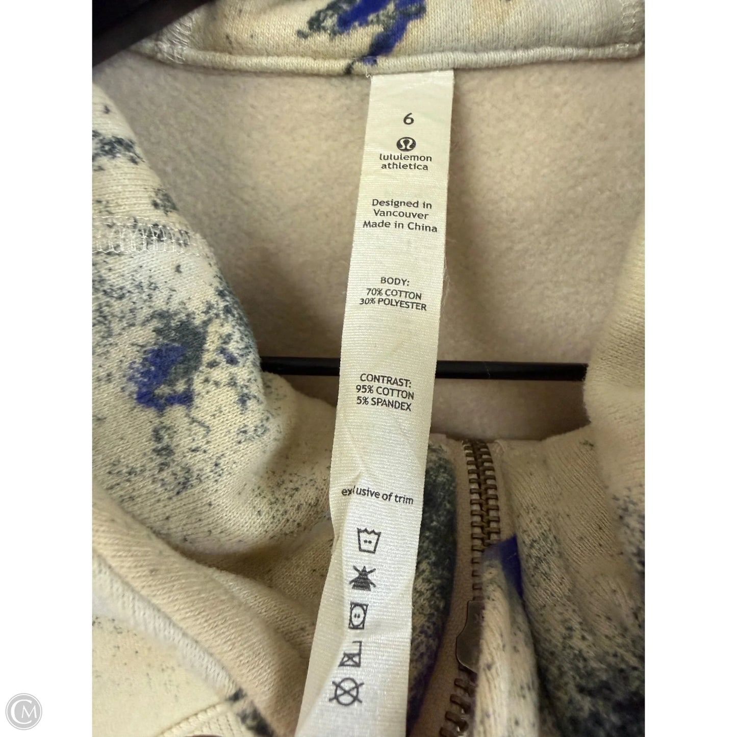 Sweatshirt Hoodie By Lululemon In Purple & Tan, Size: 6