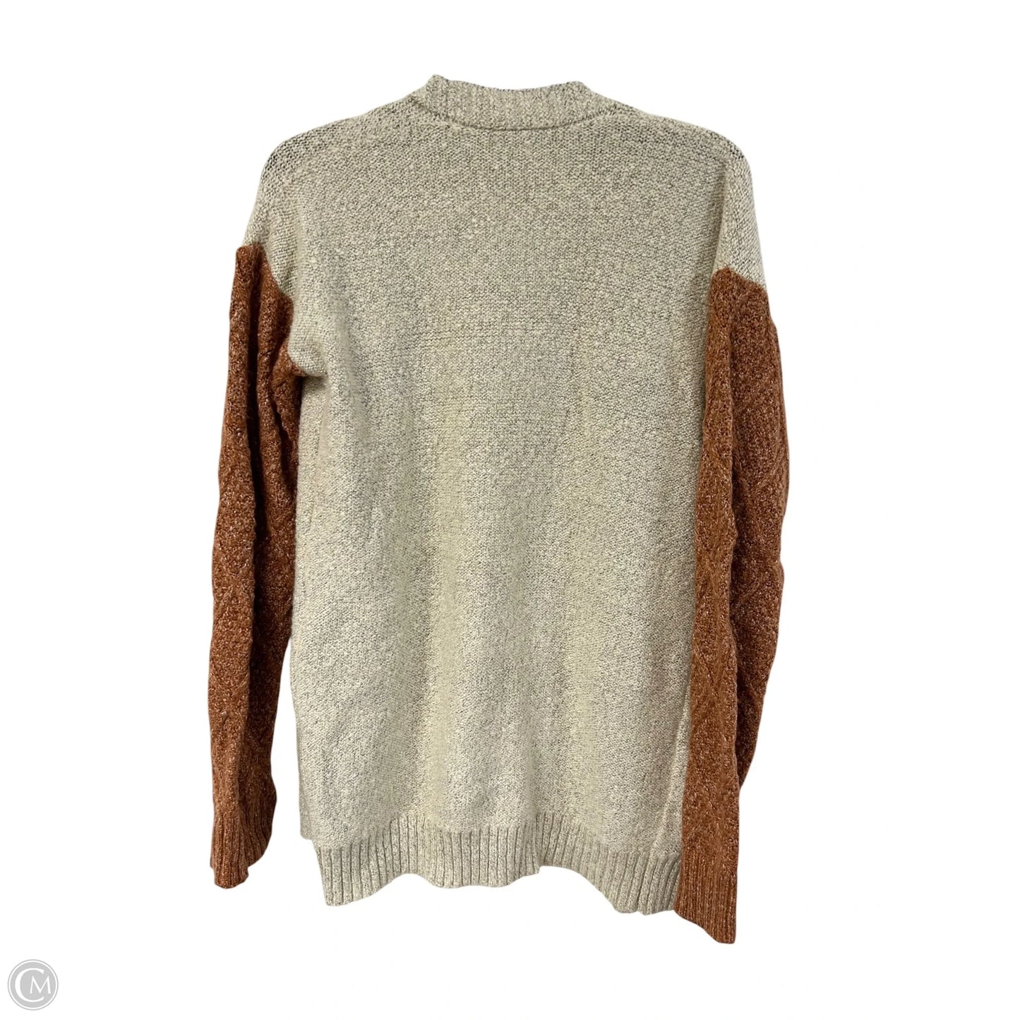 Sweater Cardigan By Hem & Thread In Brown & Grey, Size: S