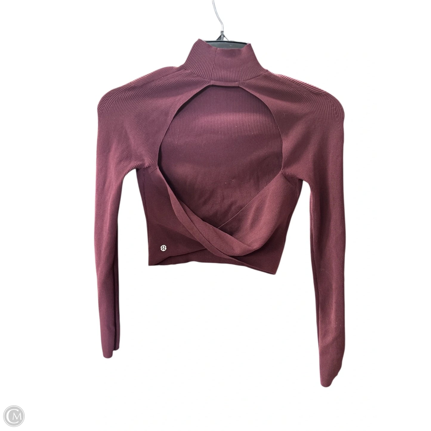 Athletic Top Long Sleeve Collar By Lululemon In Maroon, Size: S