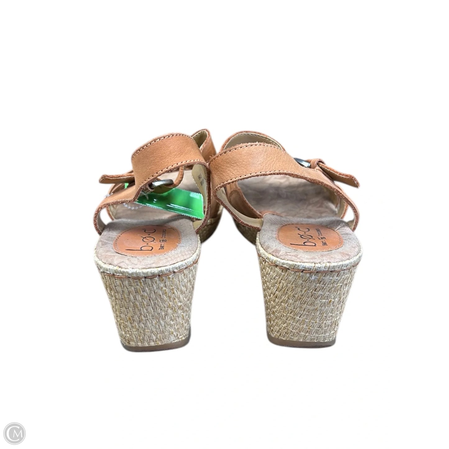 Sandals Heels Wedge By Boc In Tan, Size: 9