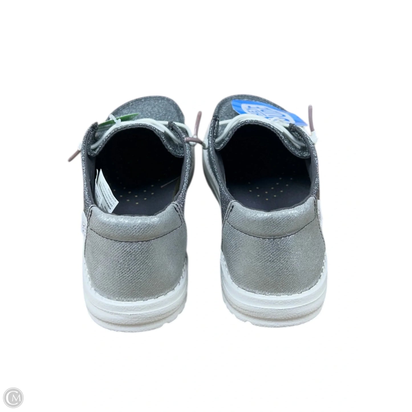 Shoes Flats By Hey Dude In Silver, Size: 8