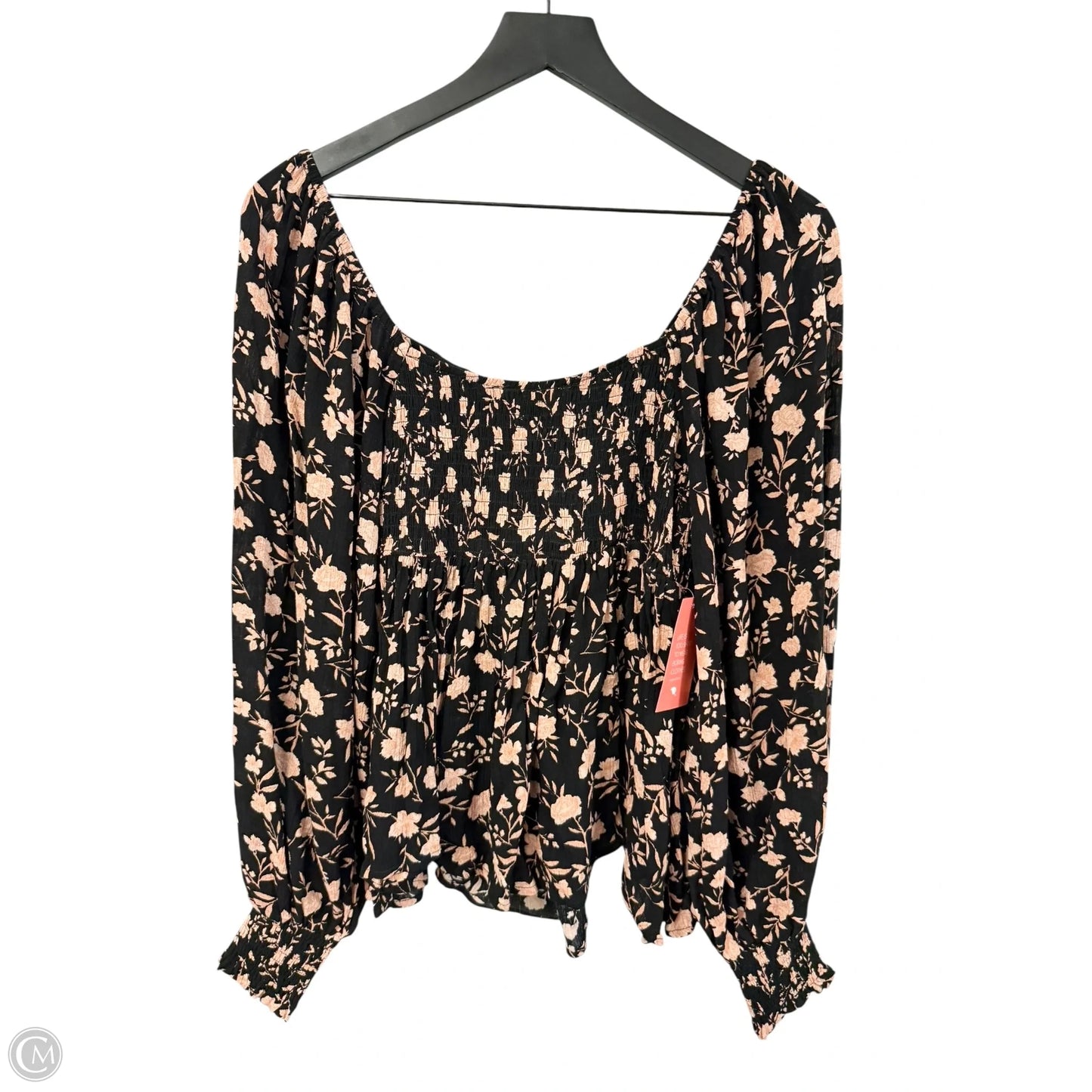 Top Long Sleeve By By Together In Black & Pink, Size: S