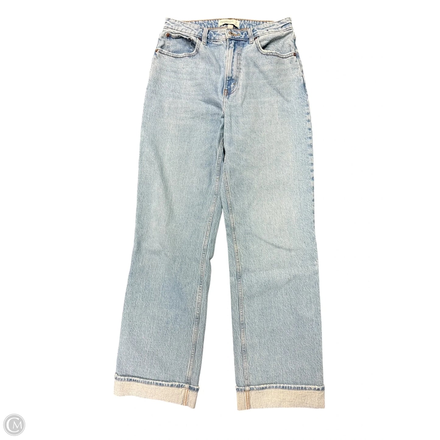 Jeans Wide Leg By Abercrombie And Fitch In Blue Denim, Size: 8