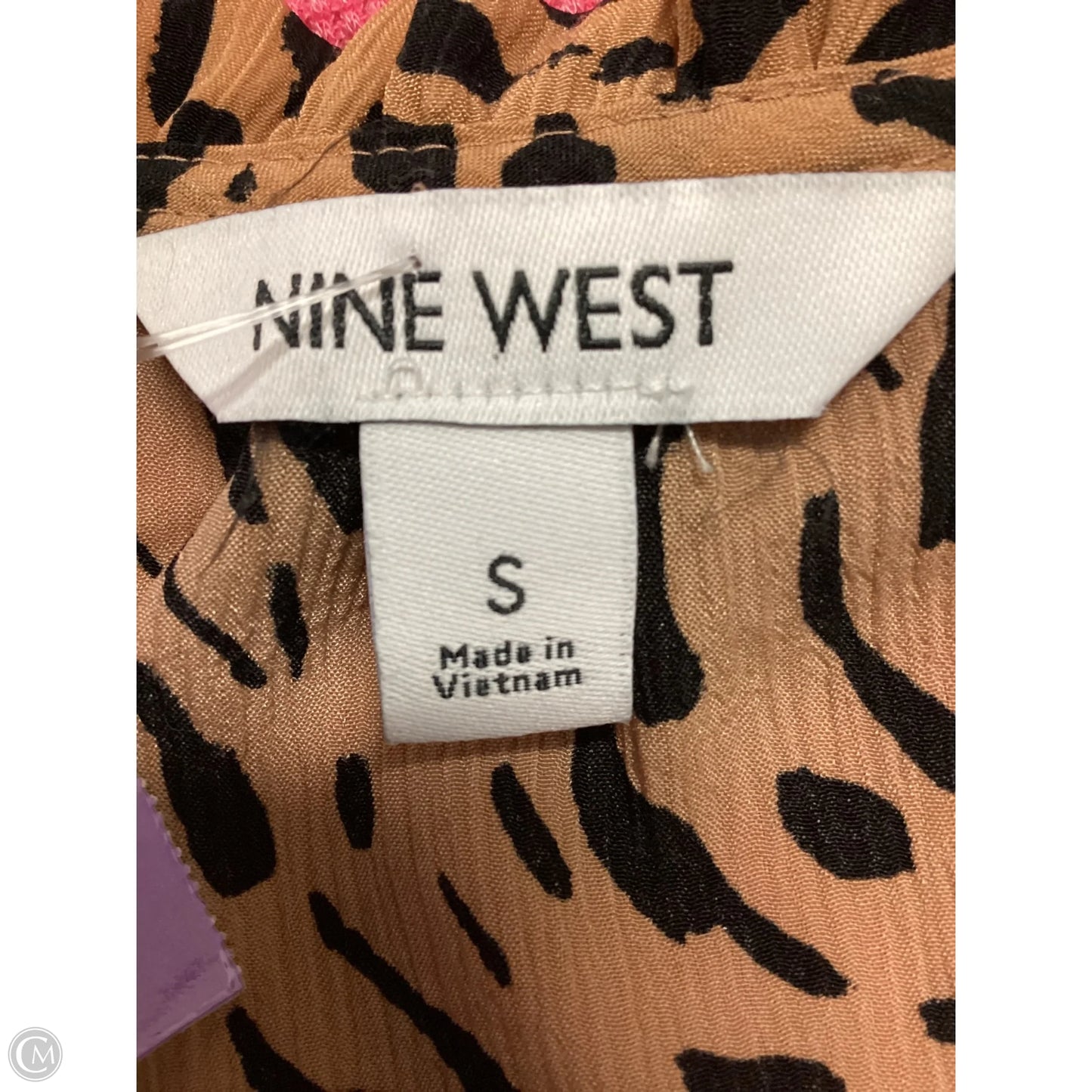 Top Short Sleeve By Nine West In Black & Brown, Size: S