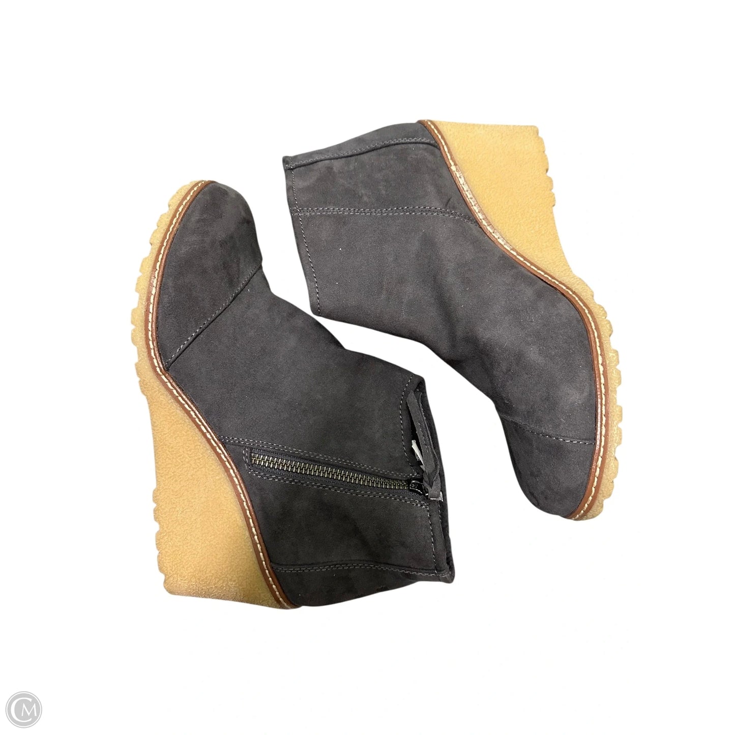 Shoes Heels Wedge By Toms In Grey, Size: 9.5