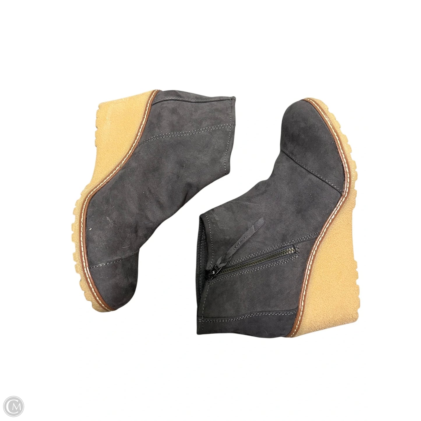 Shoes Heels Wedge By Toms In Grey, Size: 9.5