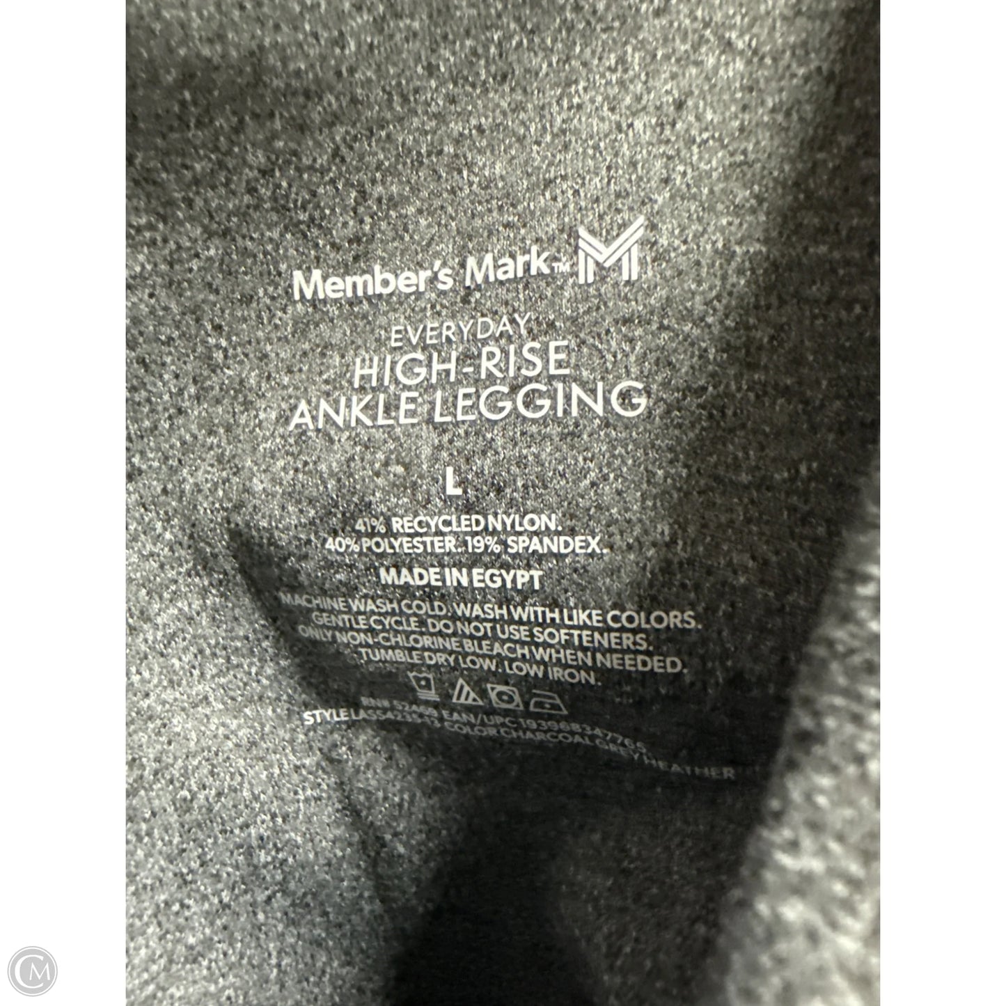 Athletic Leggings By Members Mark In Grey, Size: L