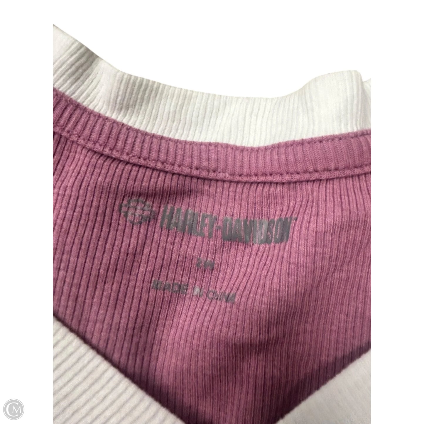 Top Short Sleeve By Harley Davidson In Pink, Size: 2x