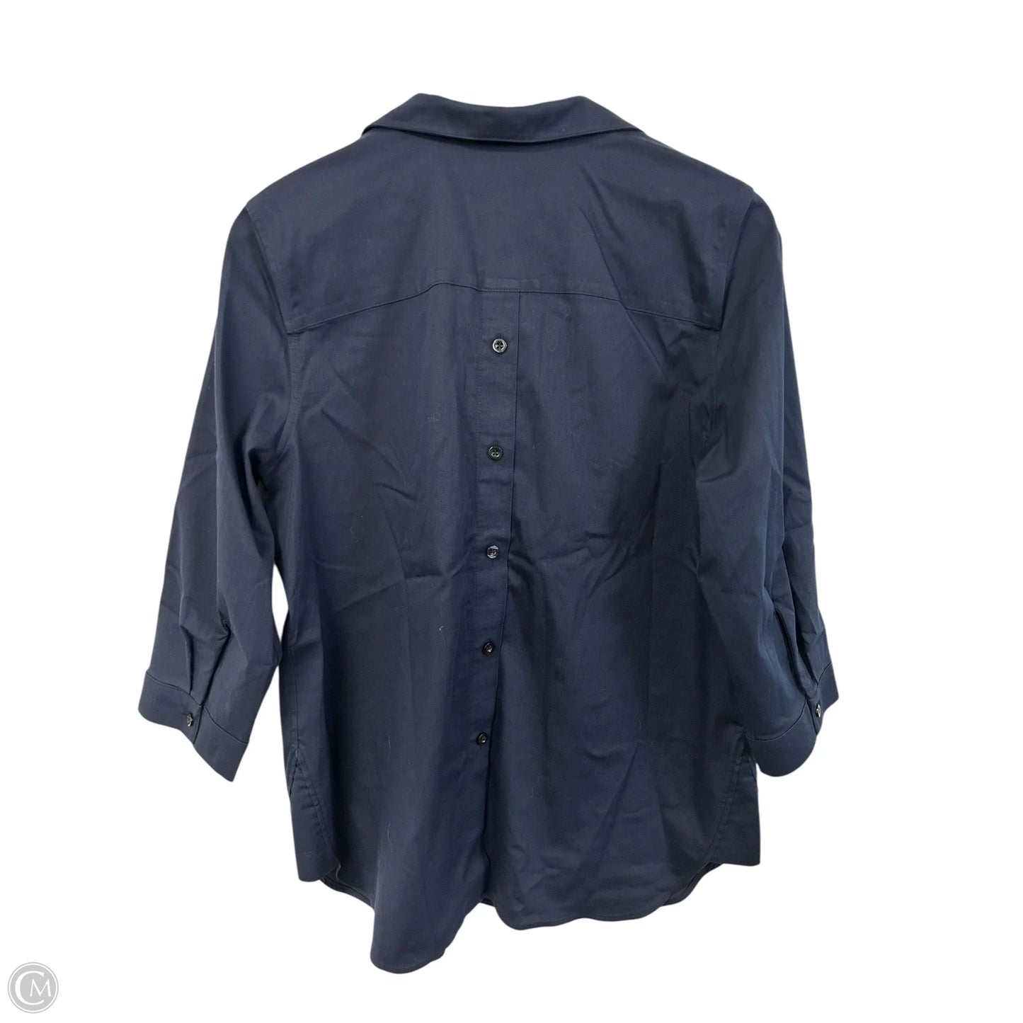 Blouse Long Sleeve By Chicos In Navy, Size: 8