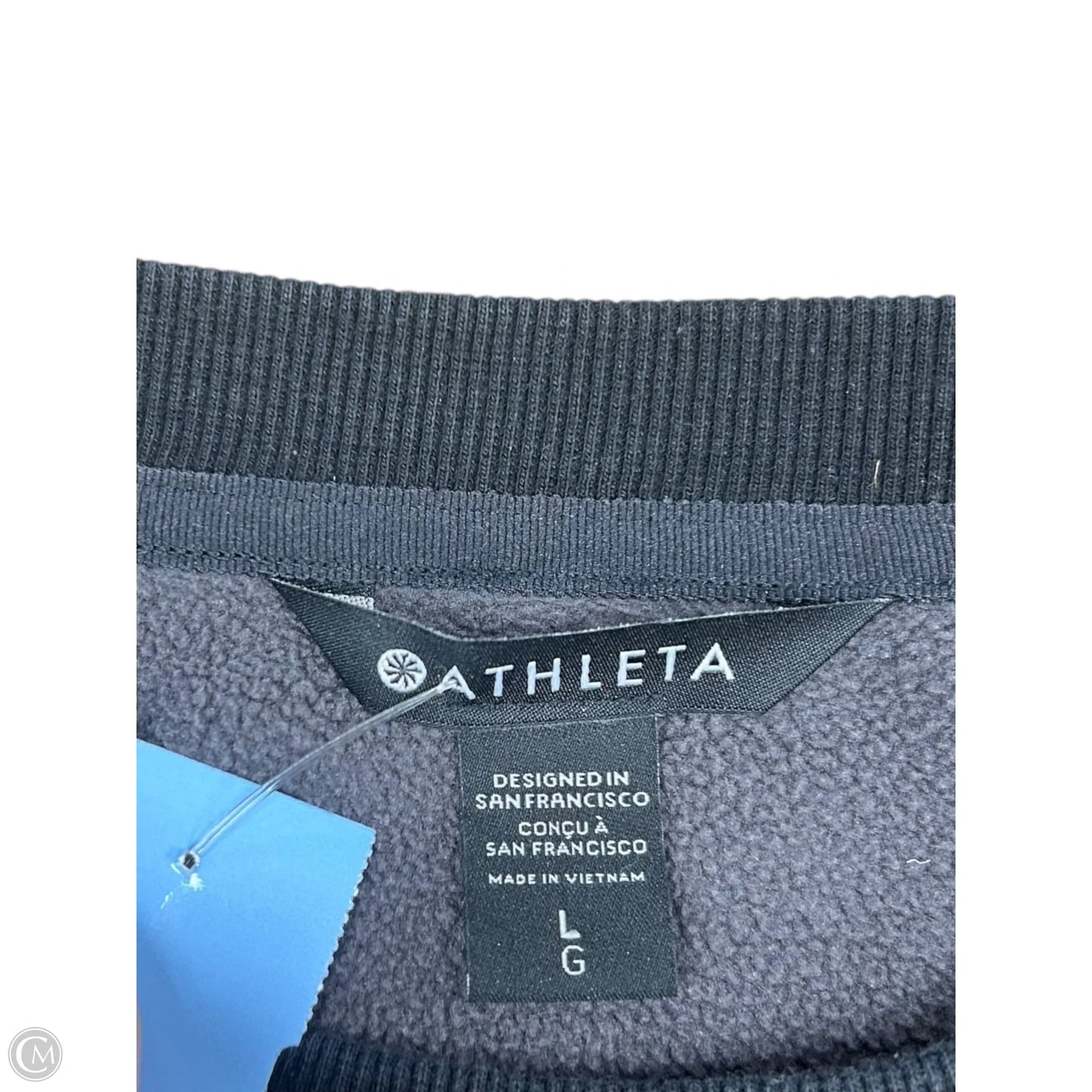 Sweatshirt Crewneck By Athleta In Black & Grey, Size: L