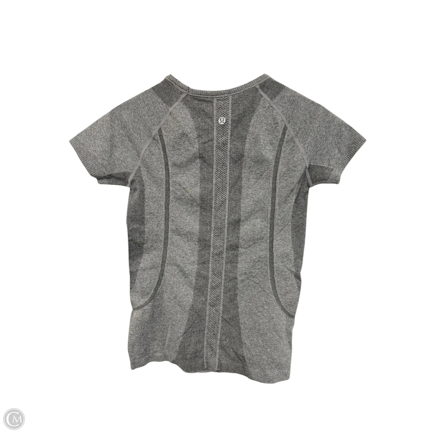 Athletic Top Short Sleeve By Lululemon In Grey, Size: S