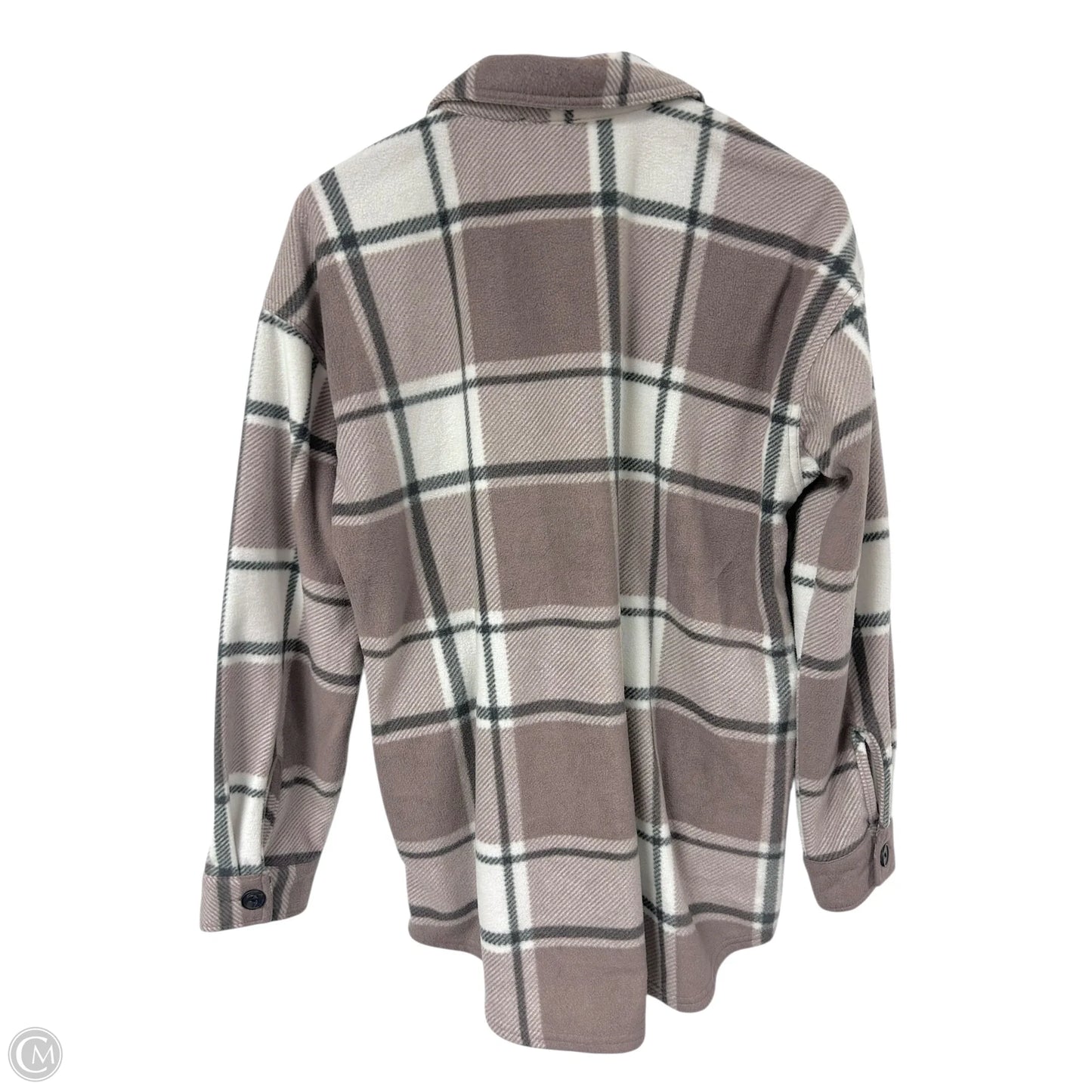 Jacket Shirt By Maurices In Tan & White, Size: S