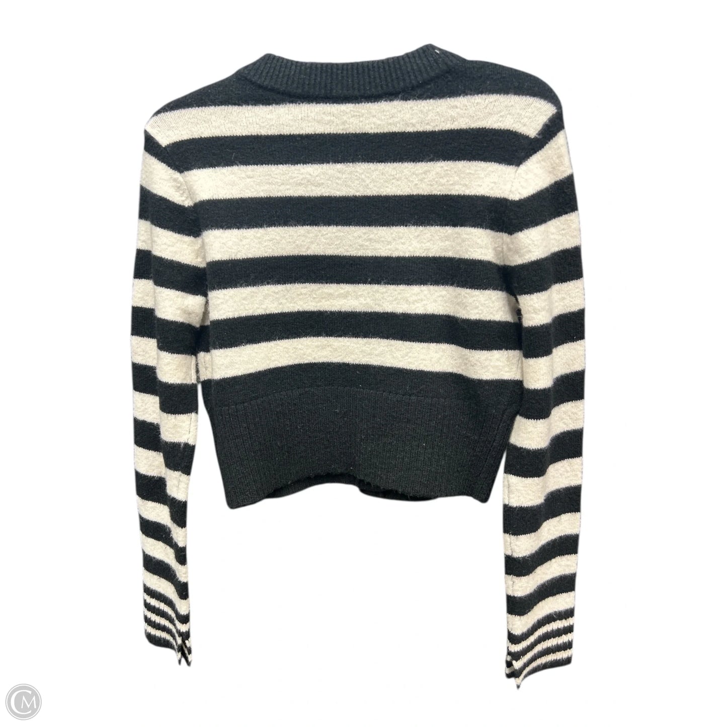 Sweater Cardigan By Express In Black & Cream, Size: Xs