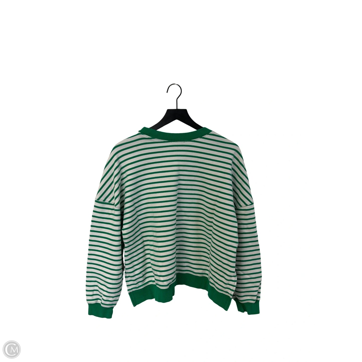 Sweatshirt Crewneck By Z Supply In Green & White, Size: M
