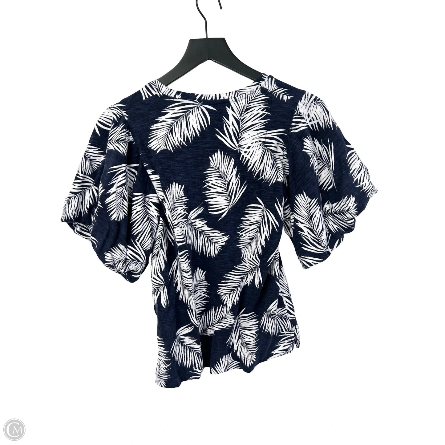 Top Short Sleeve By Chicos In Blue & White, Size: S
