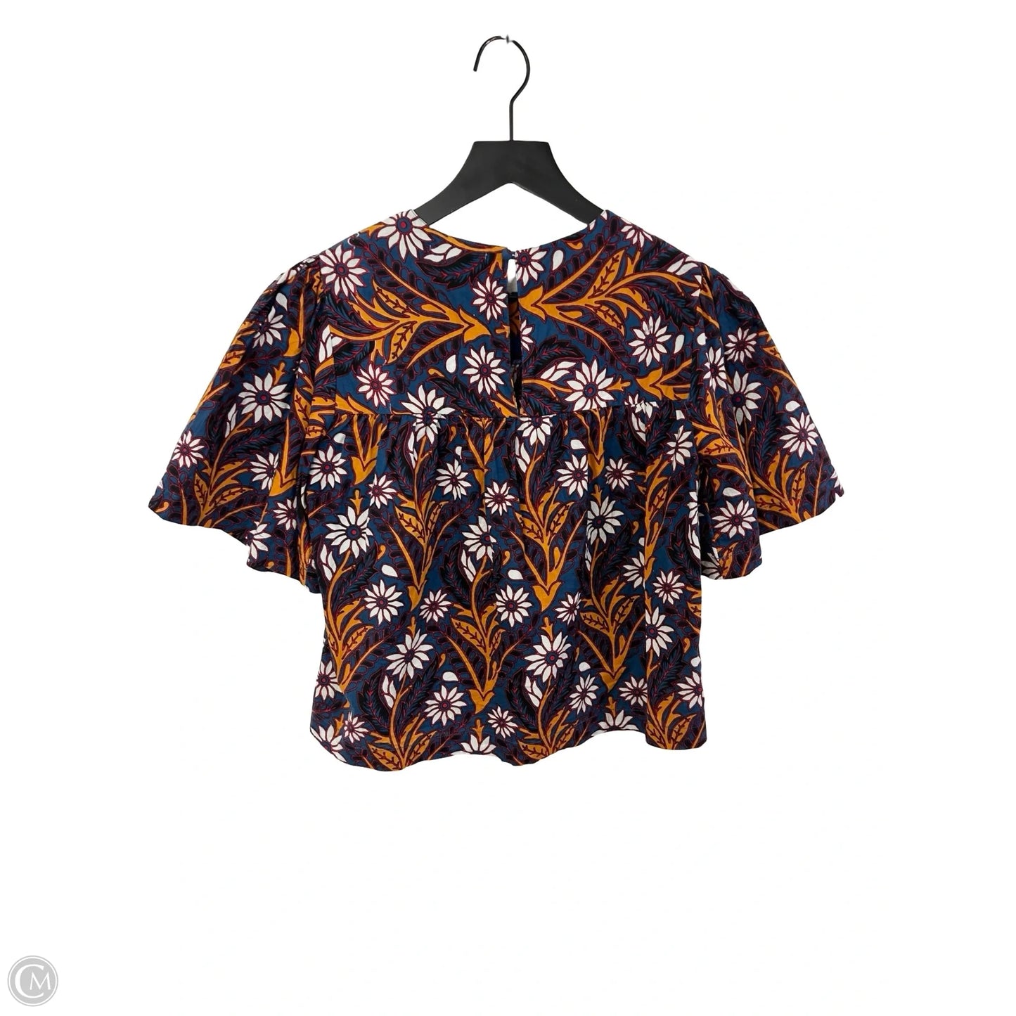Top Short Sleeve By Evereve In Blue & Yellow, Size: Xs