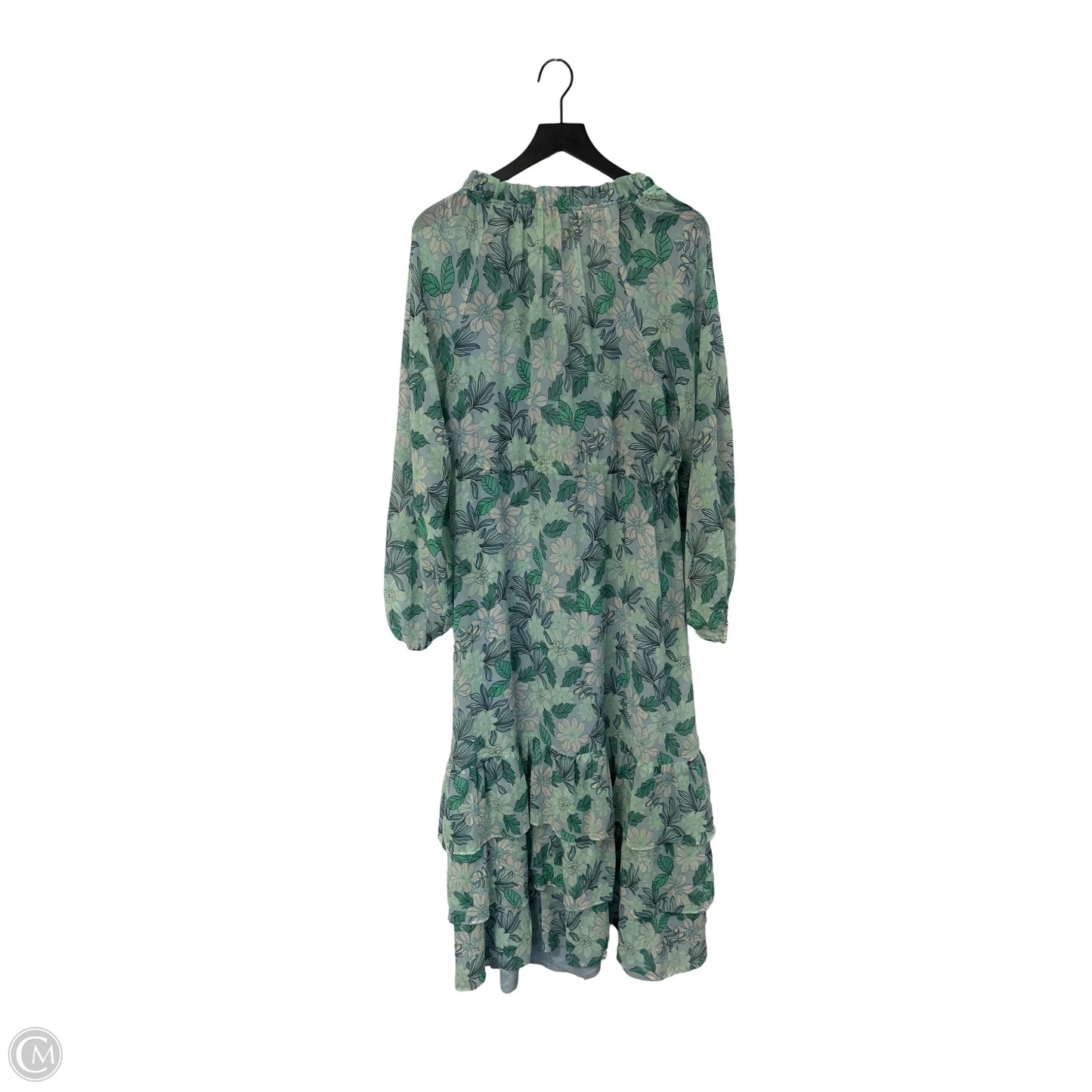 Dress Casual Maxi By Loft In Blue & Green, Size: L