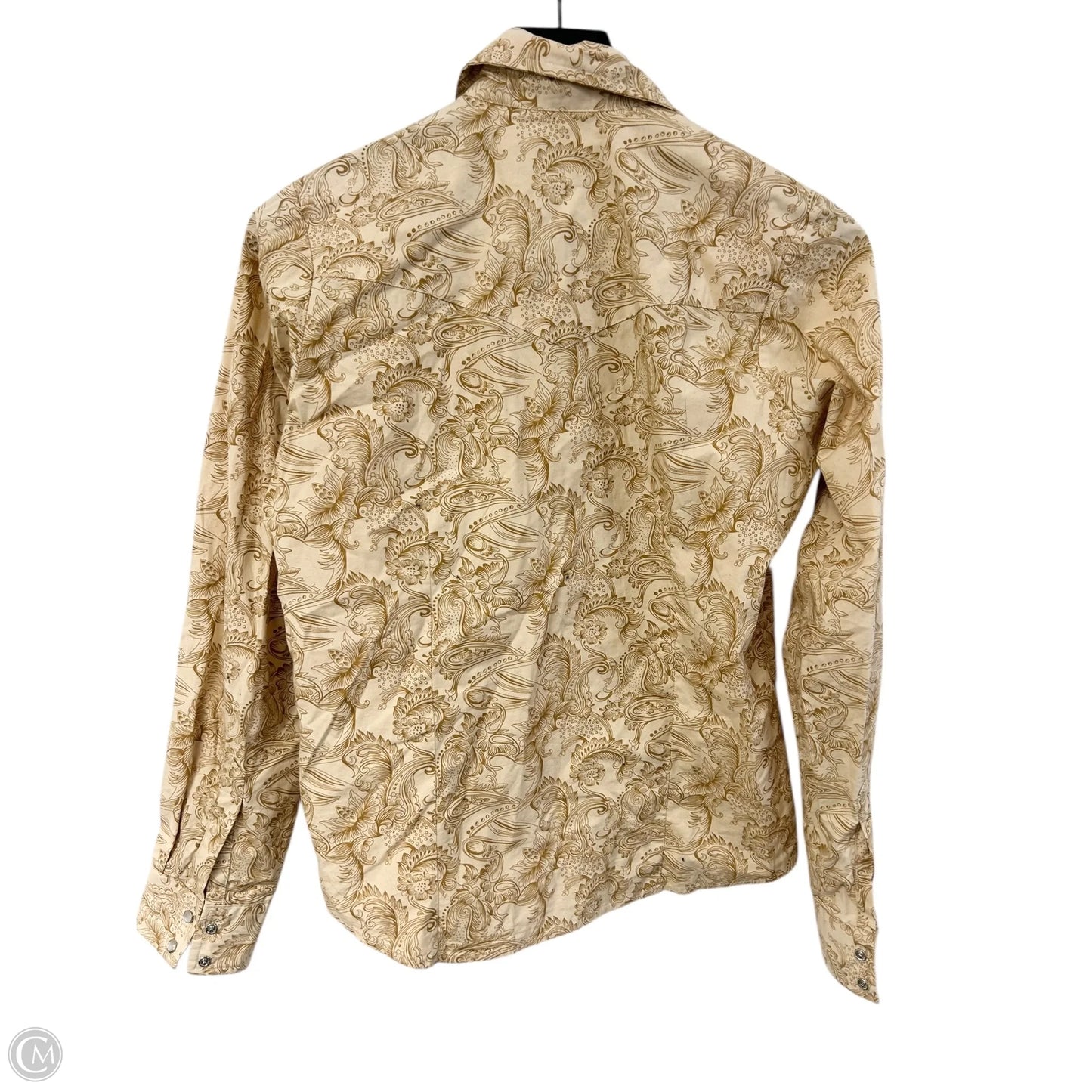 Blouse Long Sleeve By Clothes Mentor In Tan, Size: S