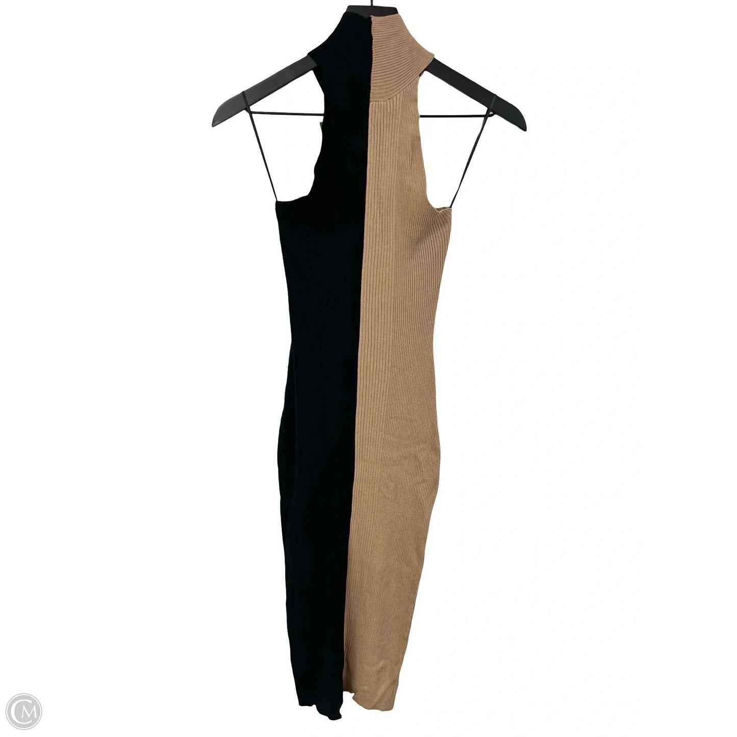 Dress Casual Midi By Clothes Mentor In Black & Tan, Size: 6