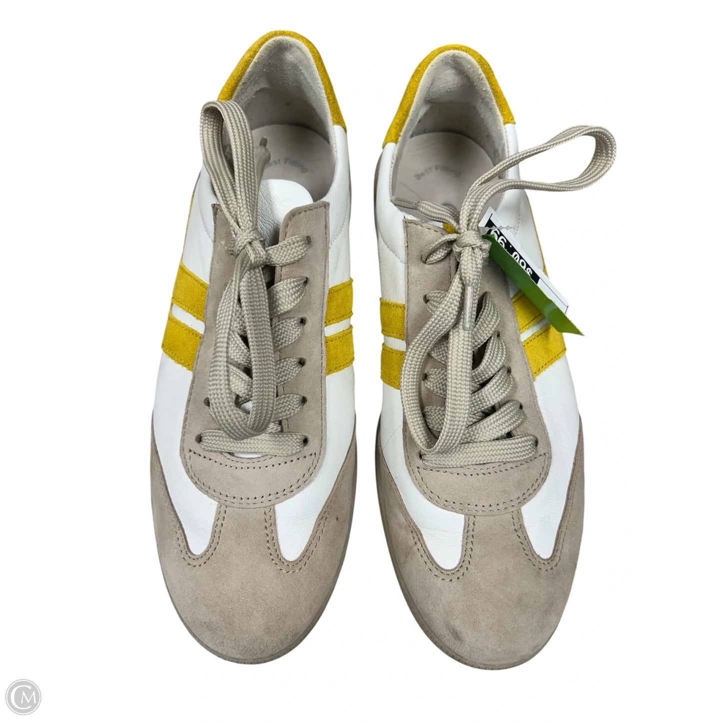 Shoes Sneakers By Cma In White & Yellow, Size: 7