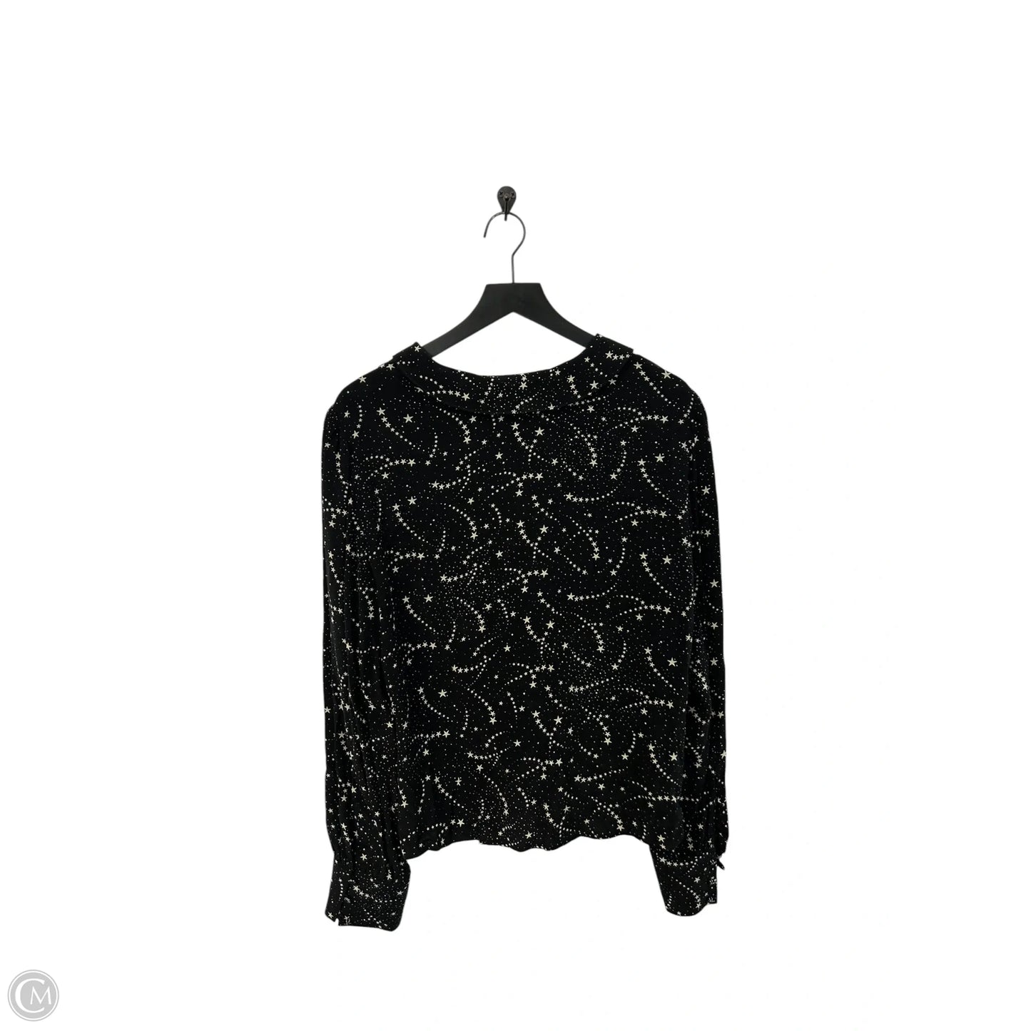 Blouse Long Sleeve By Cmb In Black & White, Size: 16